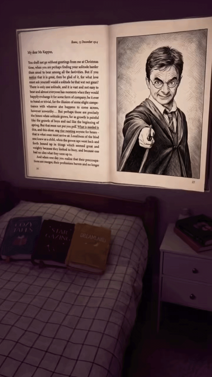 Demostración de lectura proyectada en un dormitorio